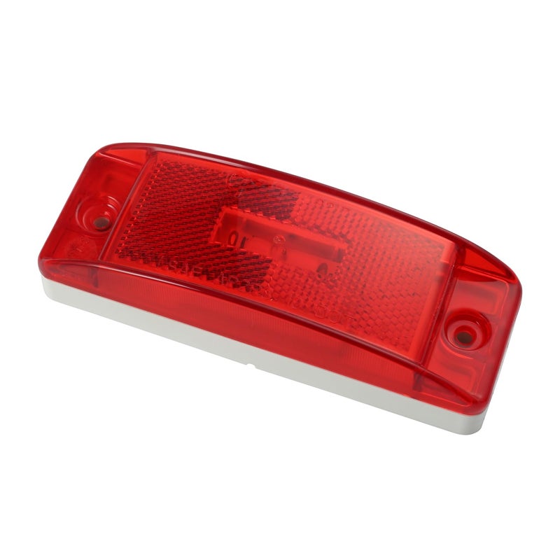 Grote 47072 SuperNova Sealed Turtleback II LED Clearance Marker Light (Built-in Reflector, Male Pin), Red